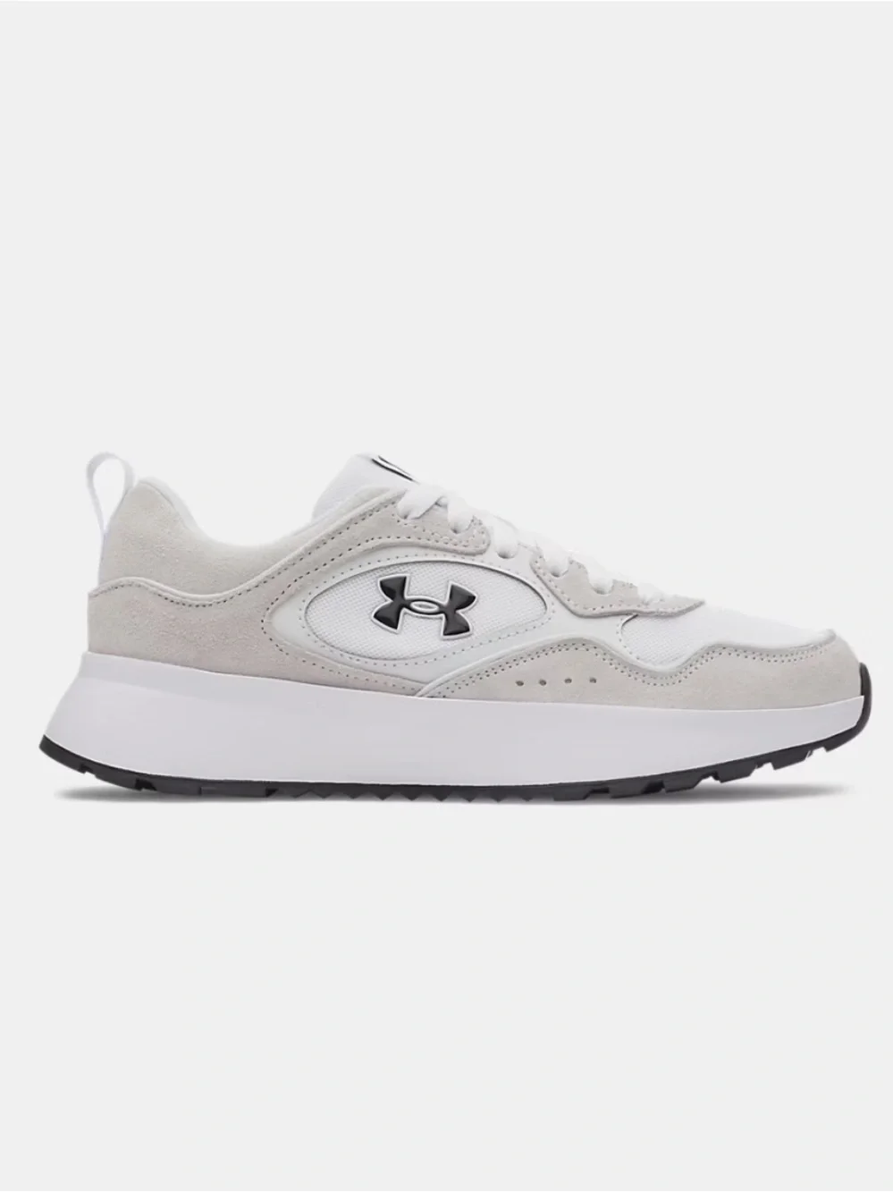 Under Armour sneakers tennis shoes women’s white gray halo suede mirage 12